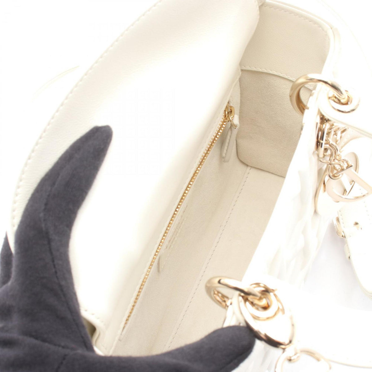 Christian Dior White Leather Handbag ()