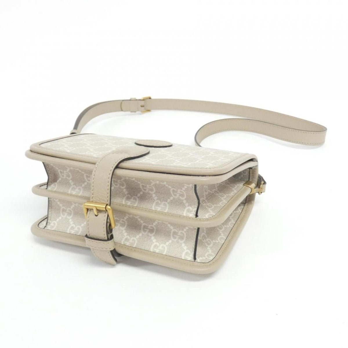 Gucci Beige White Gg Supreme Shoulder Bag