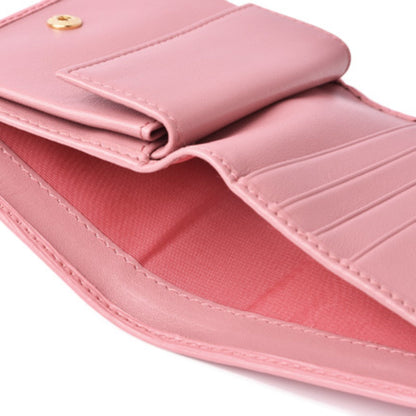 Prada wallet Prada fold 1MV204 VITELLO MOVE embossed leather GERANIO light pink