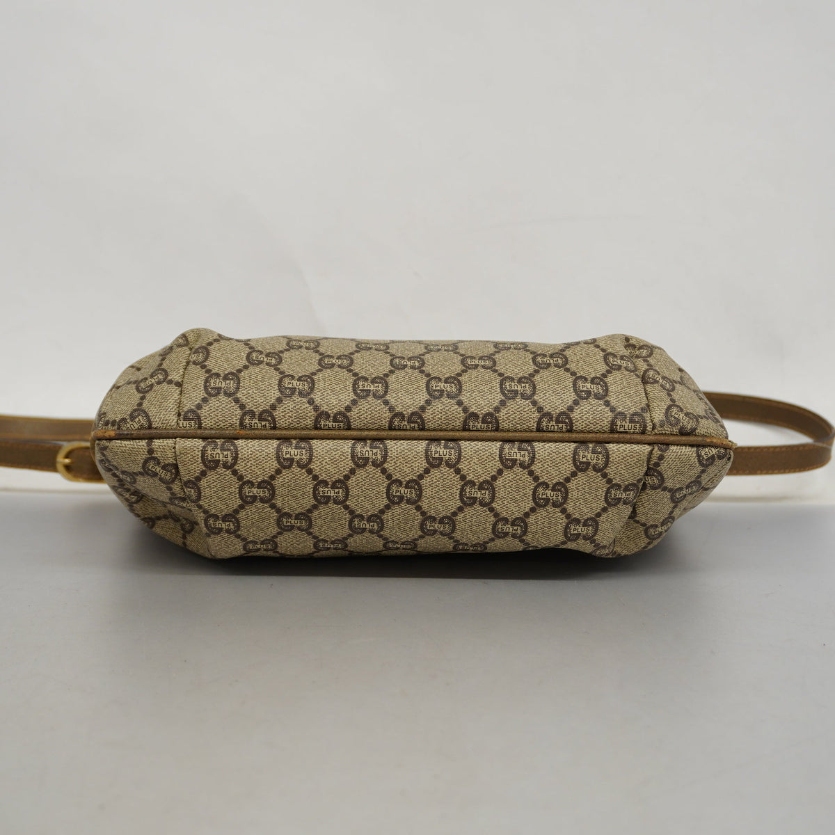 GUCCI  GG Plus 122754 PVC Shoulder Bag Beige,Brown