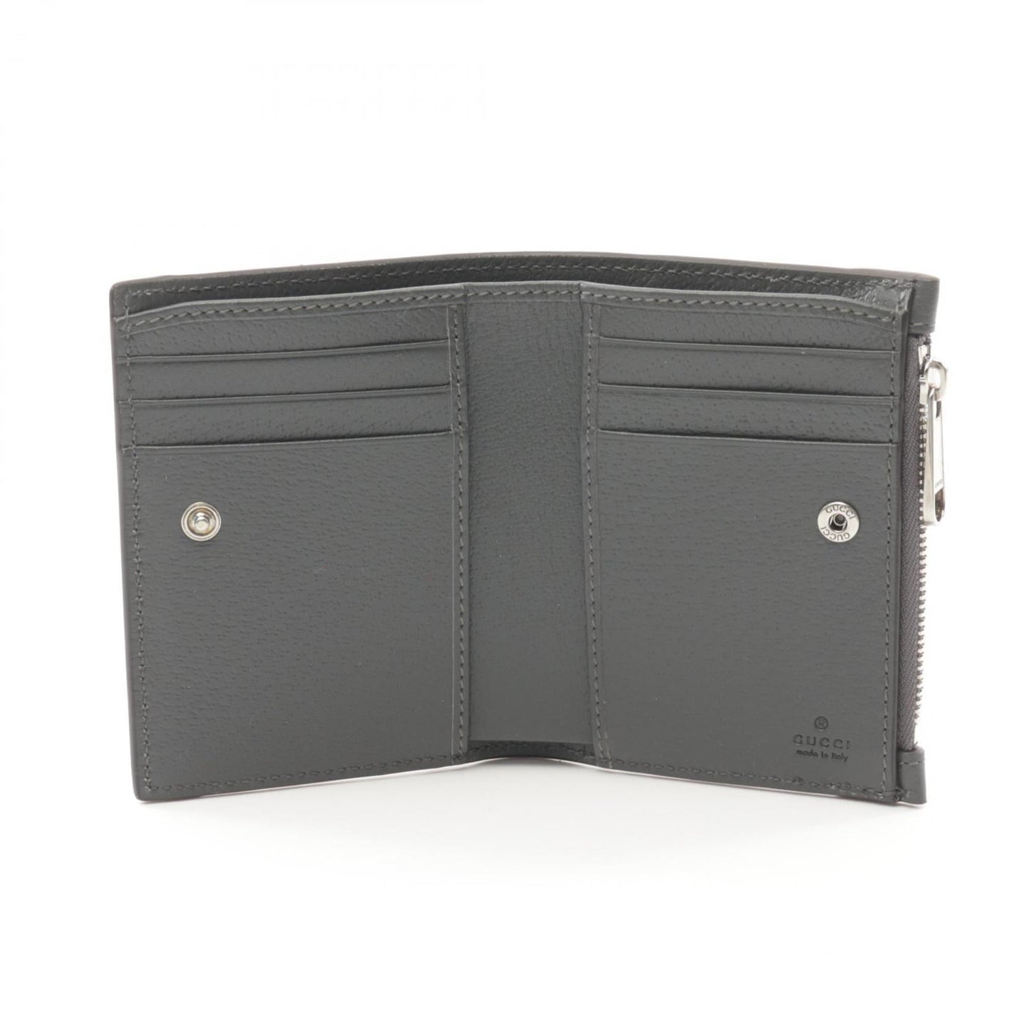Gucci Gray Leather Coated Canvas Wallet (Bi-Fold)