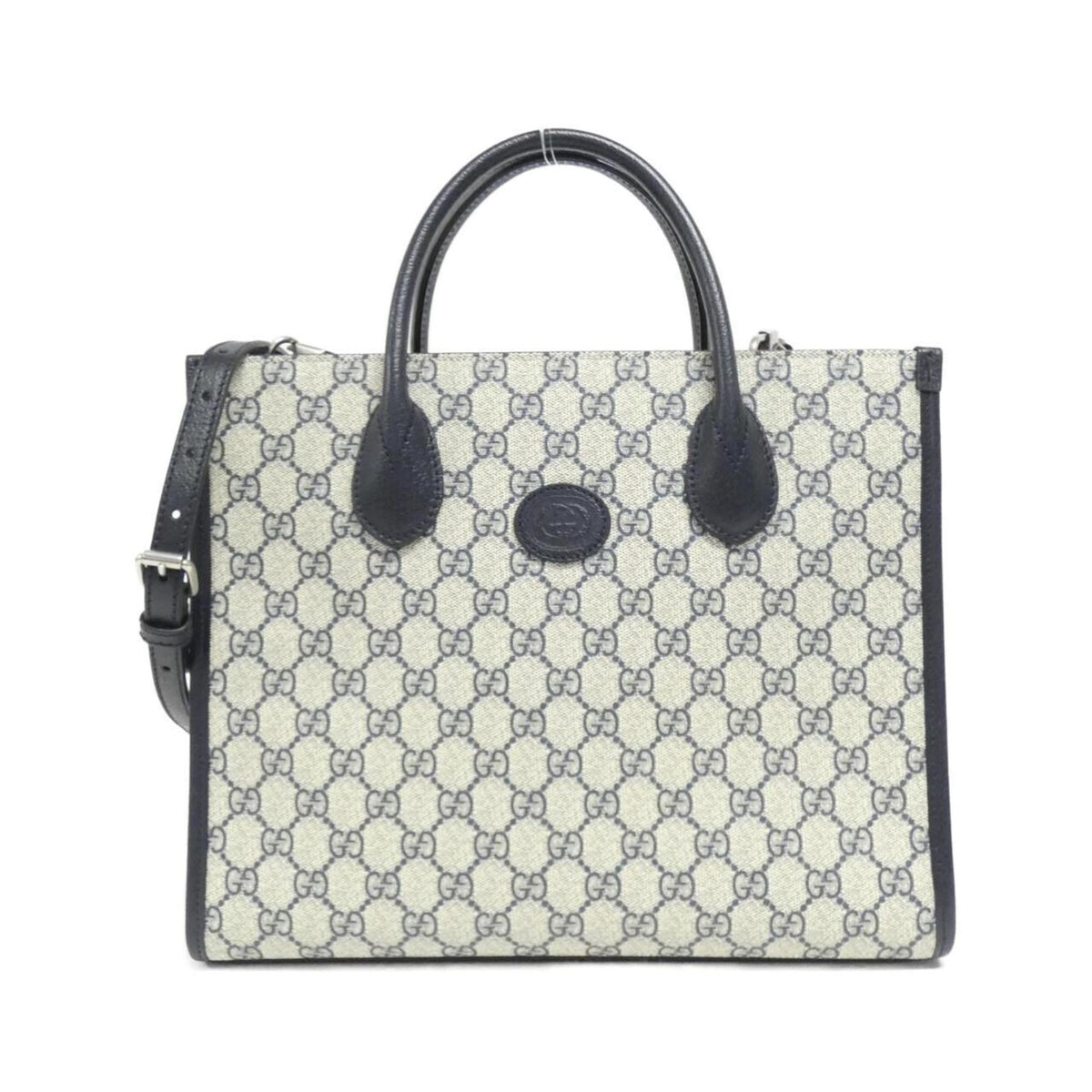 Gucci Beige Blue Gg Supreme Leather Handbag ()