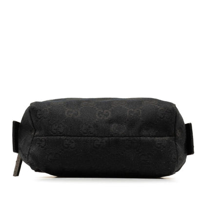 Gucci Gg Canvas Black Canvas Leather Pouch