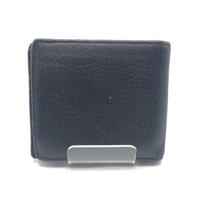Gucci Black Gray Navy Leather Middle Wallet (Bi-Fold)