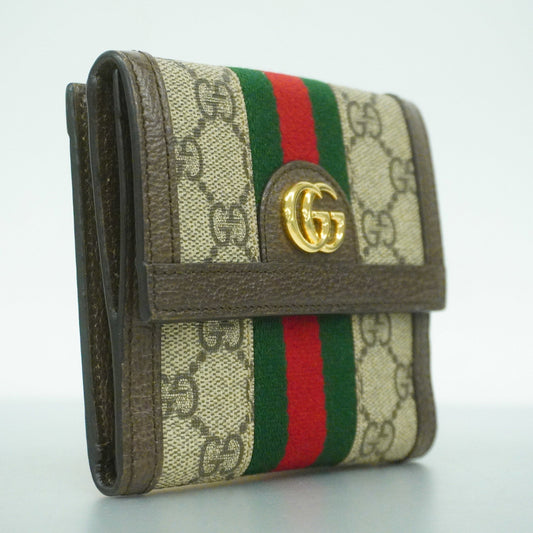 GUCCI  Ophidia Bi-fold Wallet Gold Metal Fittings 523173 Women's GG Supreme