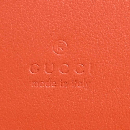 GUCCI GG Matelasse Leather Card Case Bifold Wallet 723786 Orange Ladies