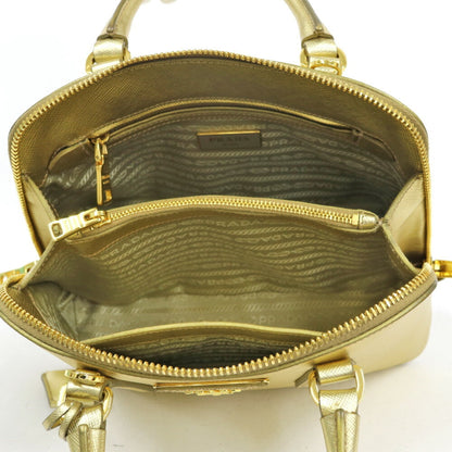 Prada Shoulder Bag Handbag Gold Ladies