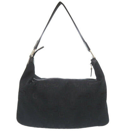 Gucci Horsebit Black Canvas Shoulder Bag