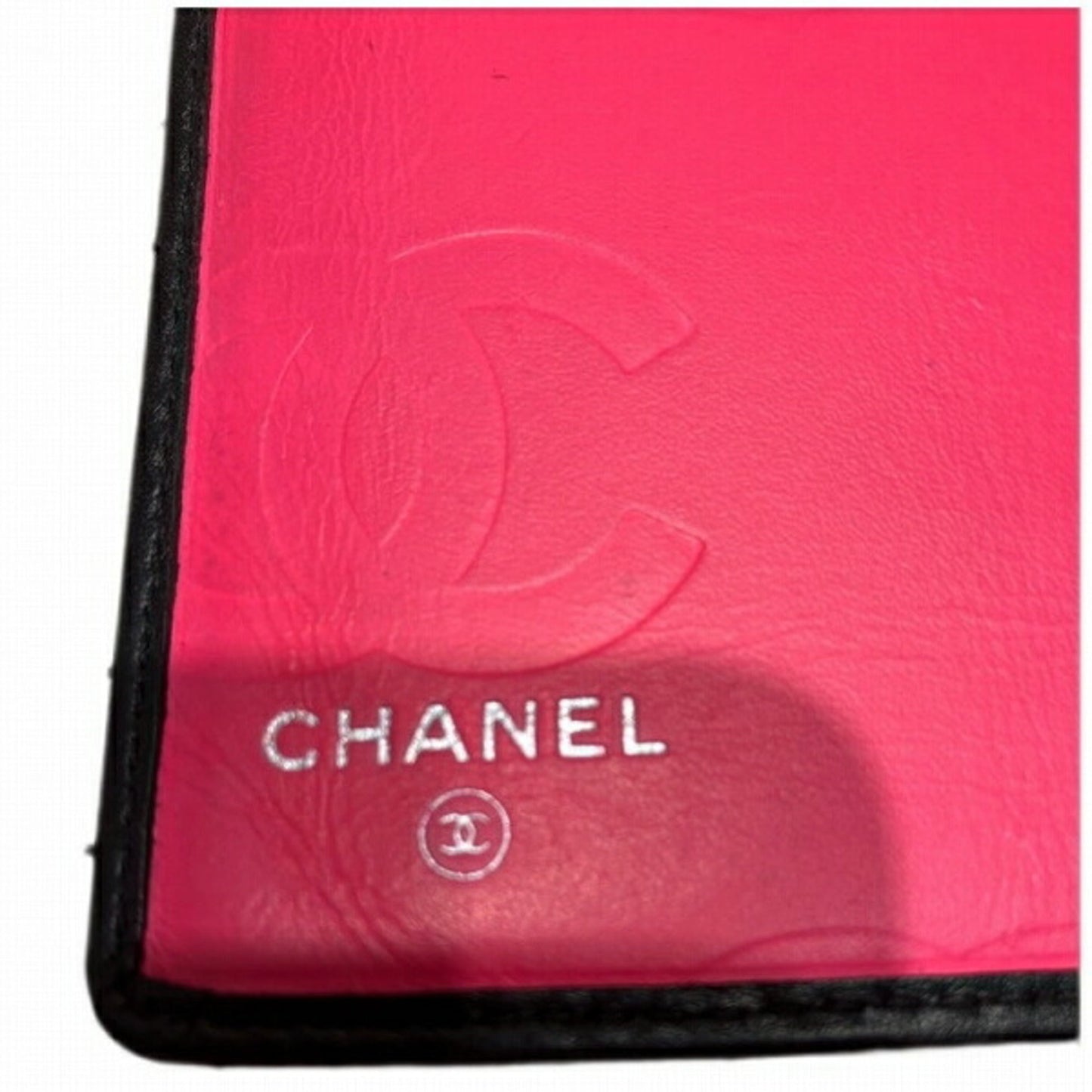 Chanel Cambon Line A26717 Coco Mark Black Bifold Wallet Long Women's