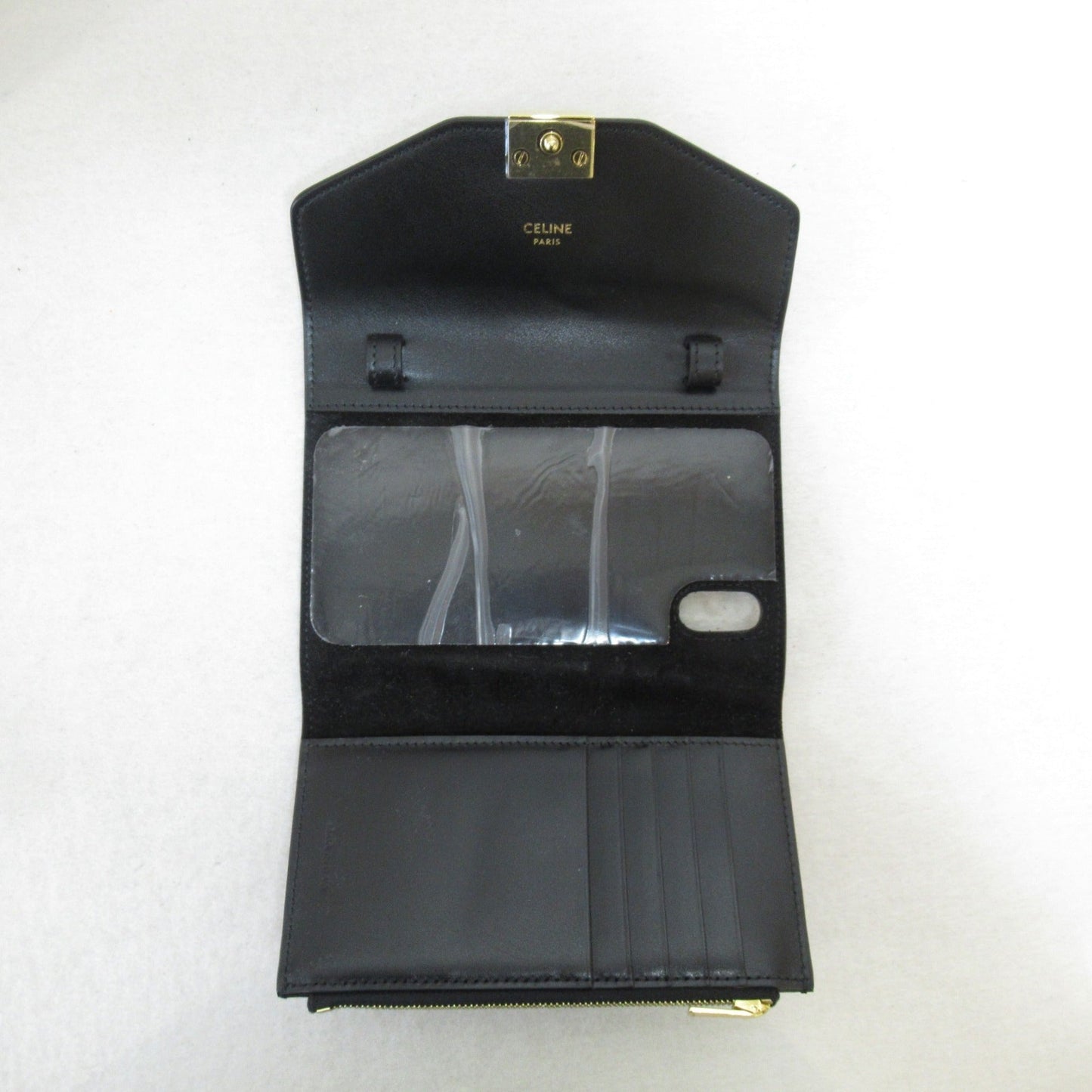 Celine Phone folder Black leather 10C543BLJ38NO