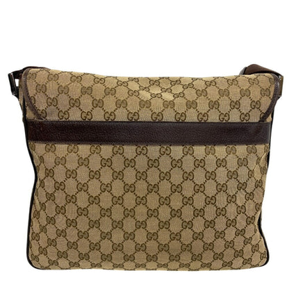 Gucci Gg Canvas Brown Gg Canvas Leather Shoulder Bag