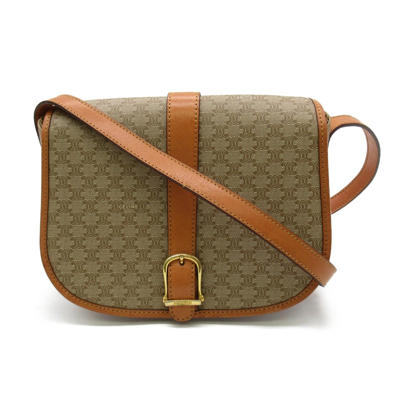 Celine Shoulder Bag Beige PVC coated canvas