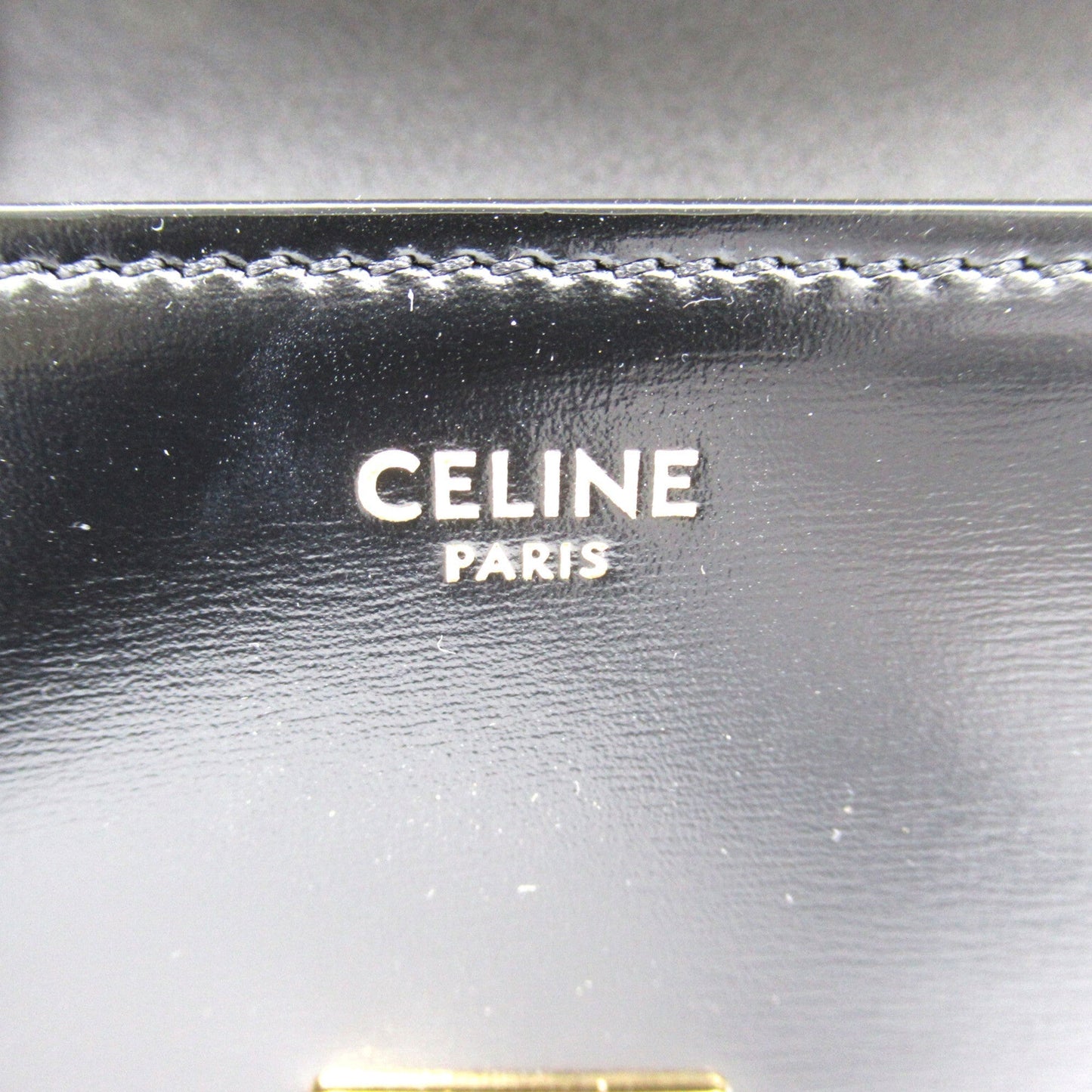 Celine ChainShoulder Black Calfskin [cowhide]