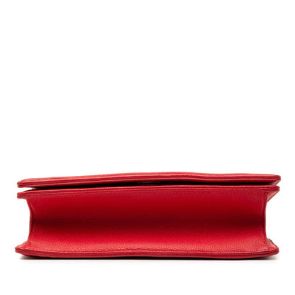Christian Dior Red Color Leather Shoulder Bag ()