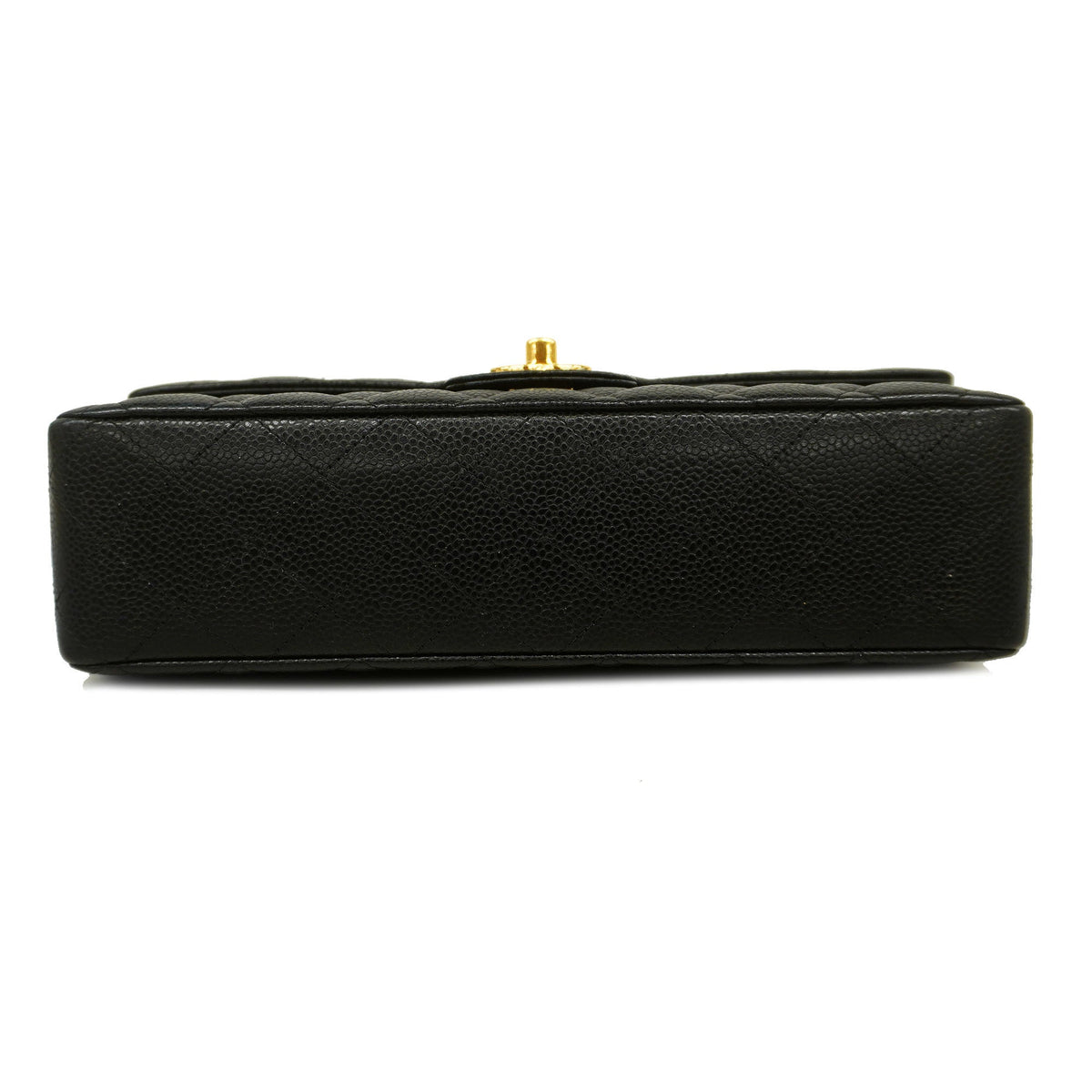 ChanelAuth  Big Matelasse W Flap W Chain Women's Caviar Leather Shoulder Bag