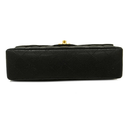 ChanelAuth  Big Matelasse W Flap W Chain Women's Caviar Leather Shoulder Bag