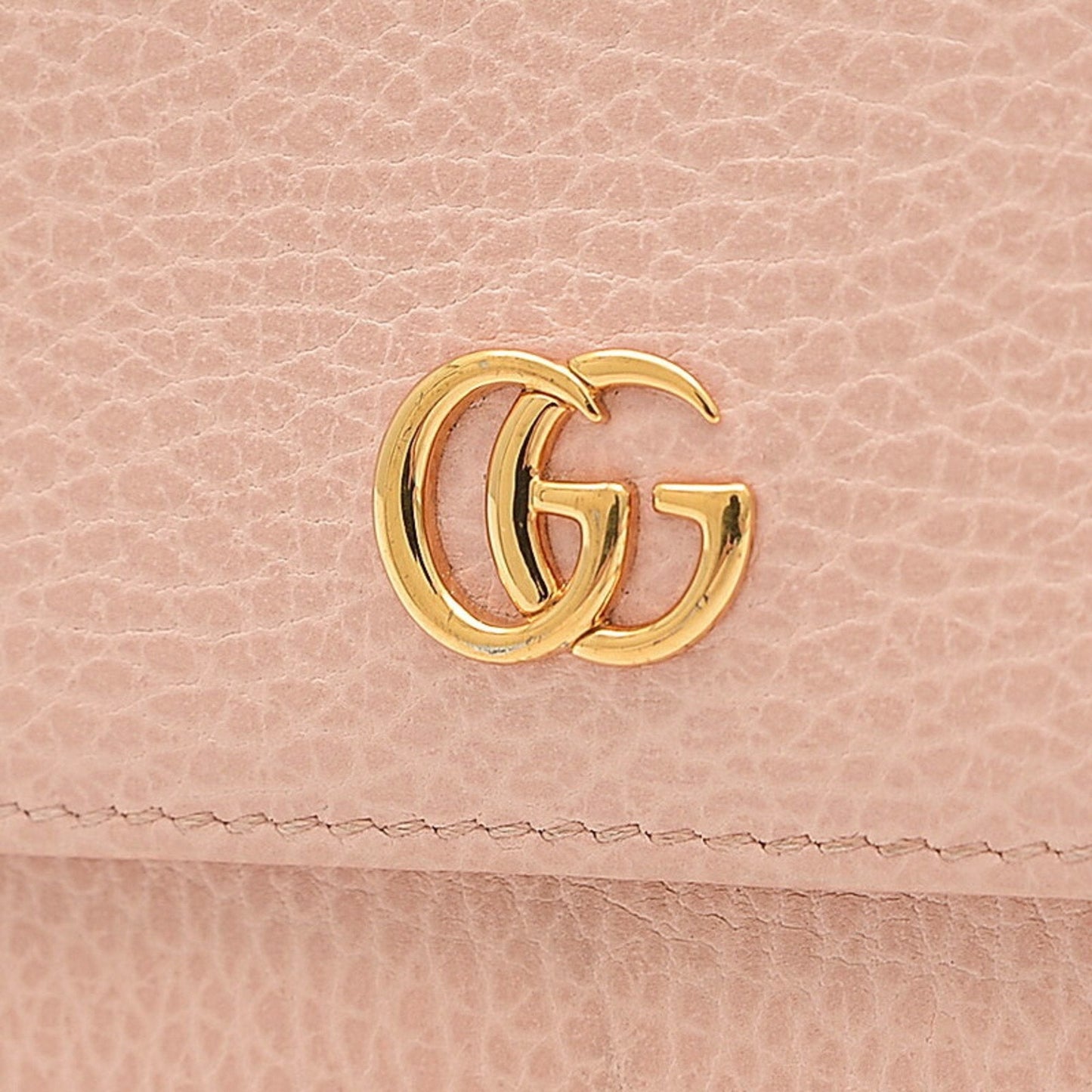 GUCCI GG Marmont Compact Wallet Leather Pink 456122