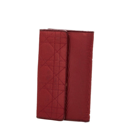 Christian Dior Red Color Nylon Leather Long Wallet (Bi-Fold) ()