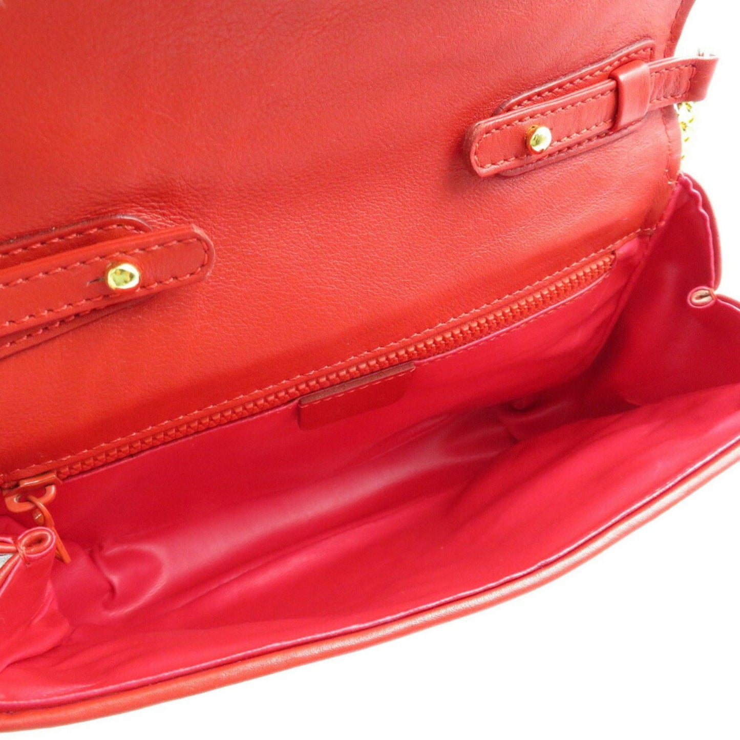 Celine leather red chain shoulder bag