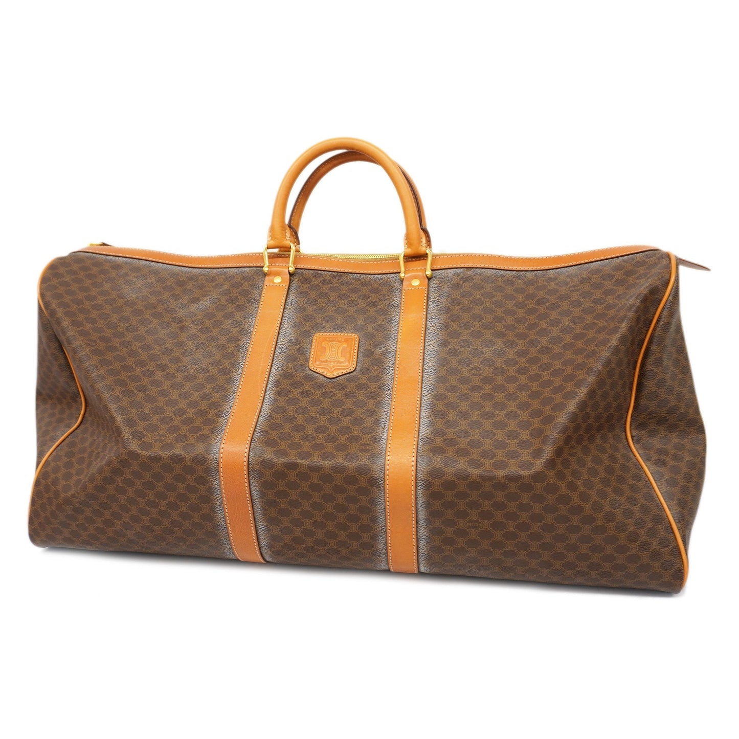 Celine  Macadam Boston Bag Men,Women,Unisex PVC,Leather Brown