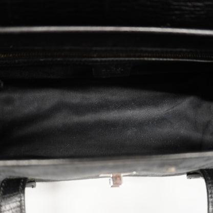GUCCIAuth  Bamboo Handbag 111713 Women's GG Canvas Handbag Black