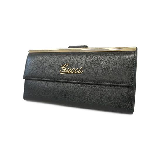 Gucci bi-fold long wallet 170370 leather black Unisex