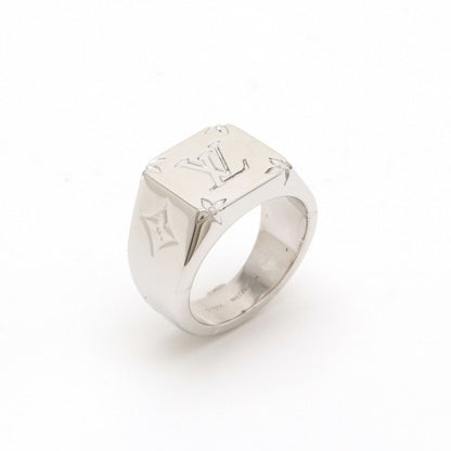 LOUIS VUITTON Signet ring monogram M size #19 No. 19 Silver color M62487