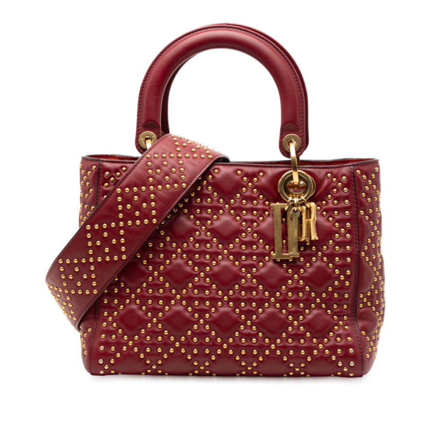 Christian Dior Red Color Wine Leather Handbag Shoulder Bag ()