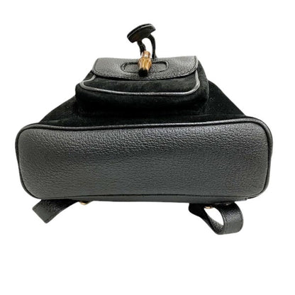 Gucci Black Suede Leather Backpack