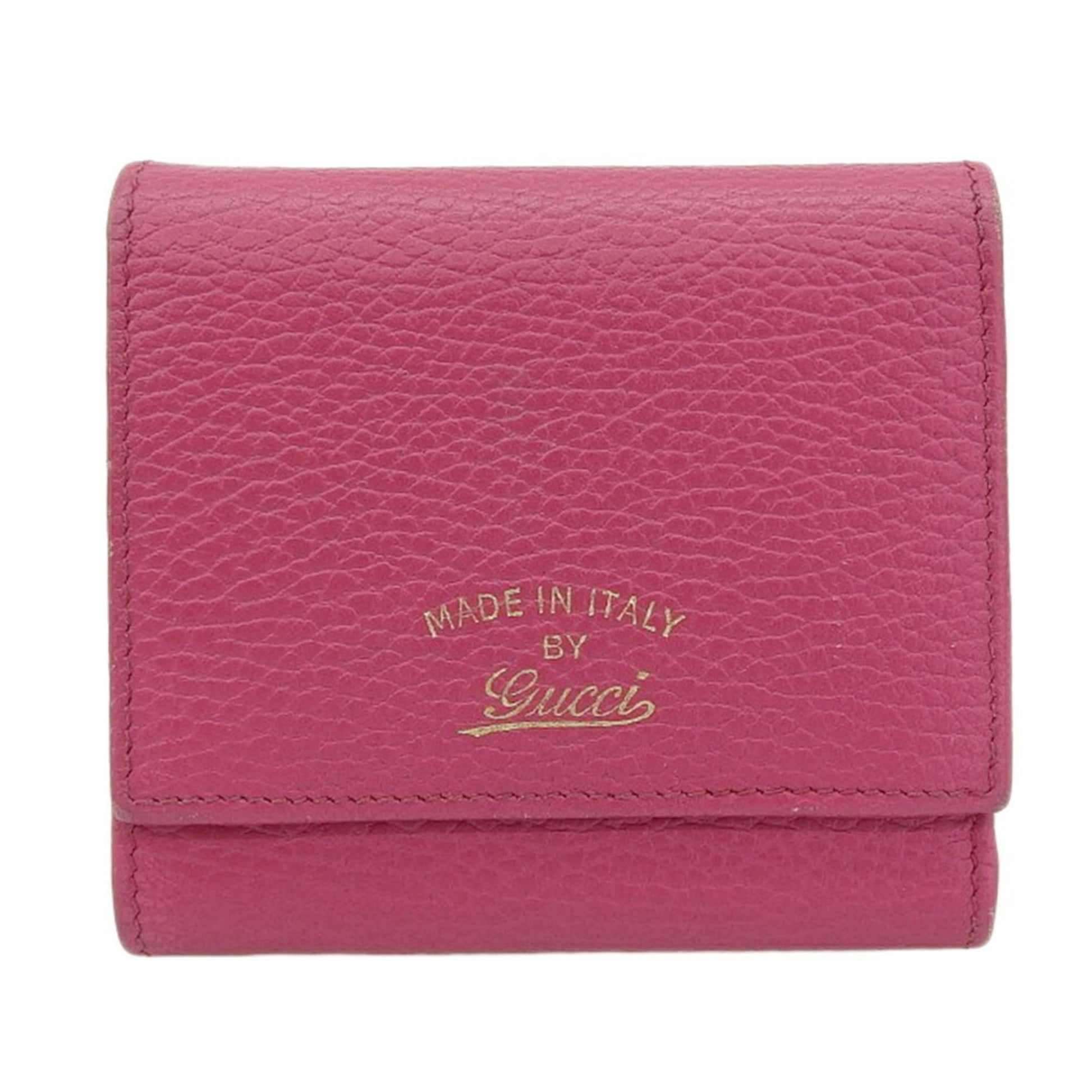 Gucci Pink Leather Wallet (Tri-Fold) ()
