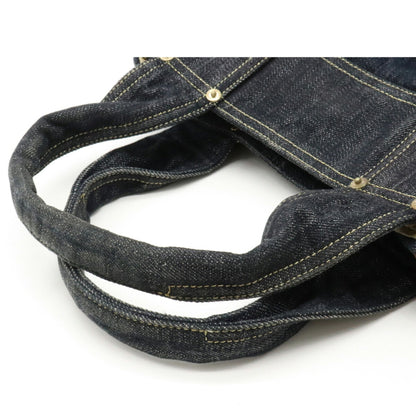 Chanel sparkling here mark tote bag handbag indigo blue dark A31984