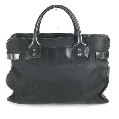 Gucci Black Nylon Leather Handbag Tote Bag