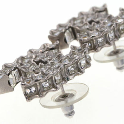Chanel Earrings Coco Mark Silver B11C 2011 Model Ladies Rhinestone CHANEL