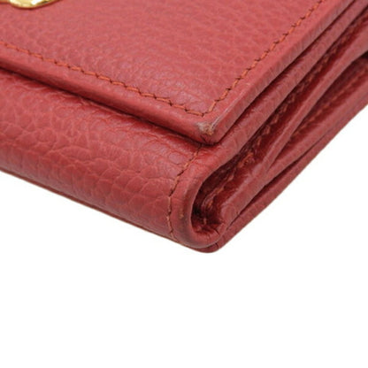 GUCCI GG Marmont Leather Trifold Wallet 474746 Red Women's