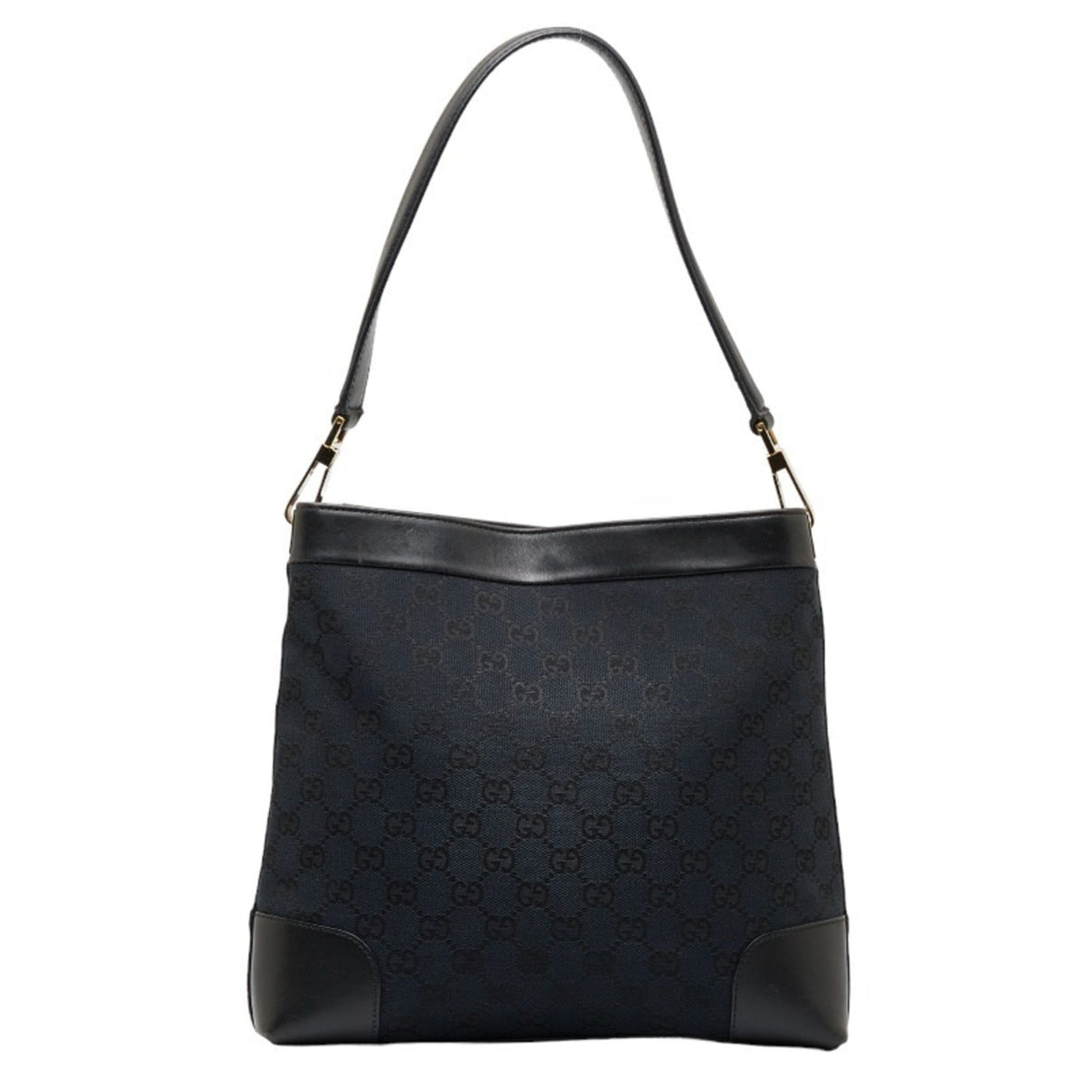 GUCCI GG canvas handbag one shoulder bag 001 4231 black leather ladies