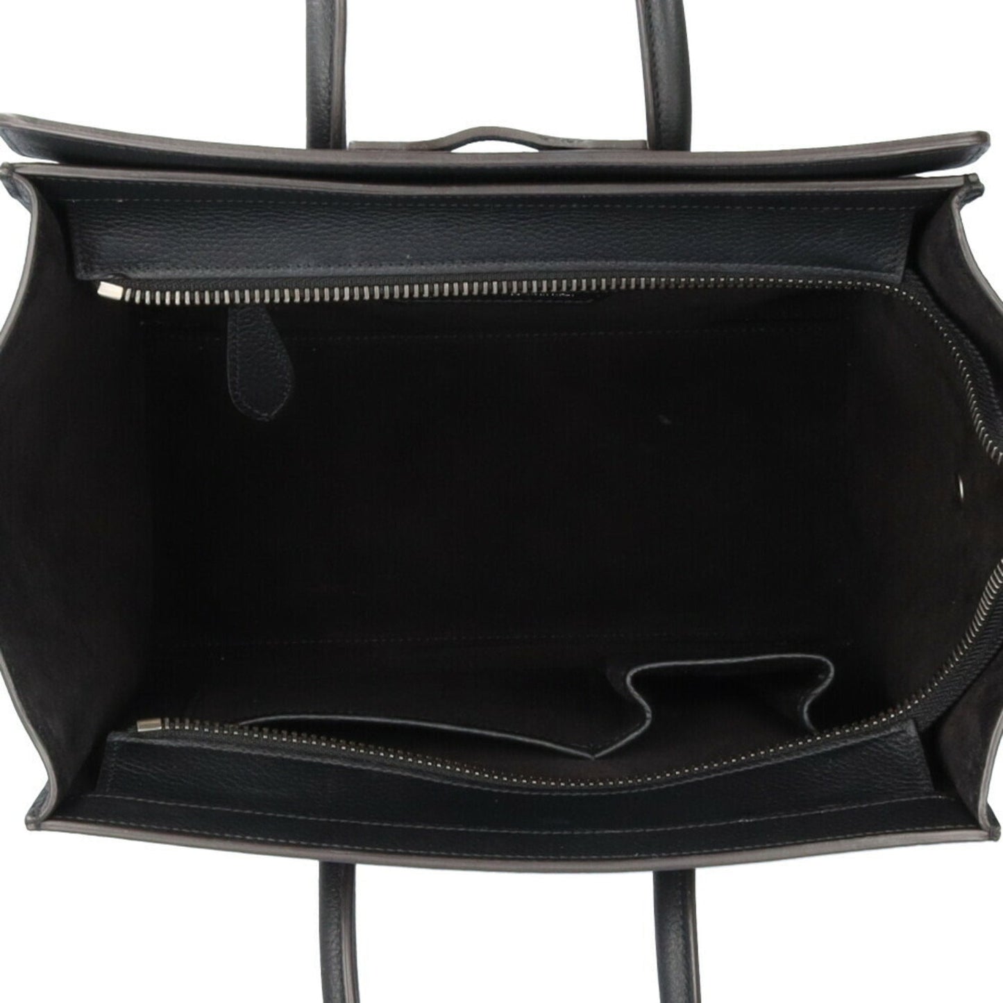 Celine Micro Shopper Luggage Handbag Leather Black Women's