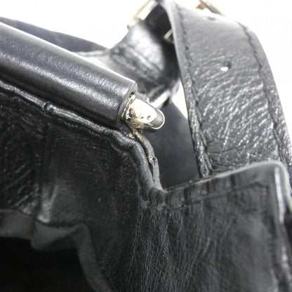 Gucci Black Gg Canvas Leather Shoulder Bag