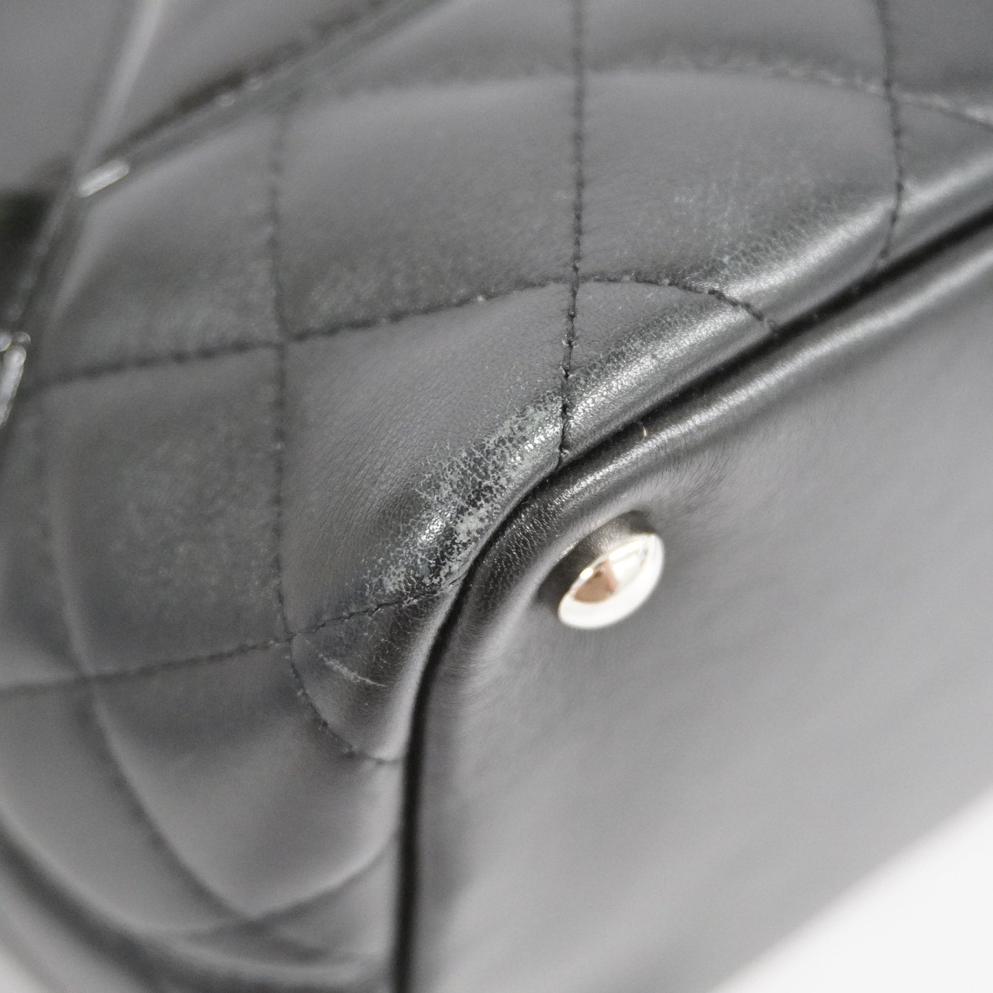 CHANEL Ligne Cambon Tote Bag Women's Leather Black