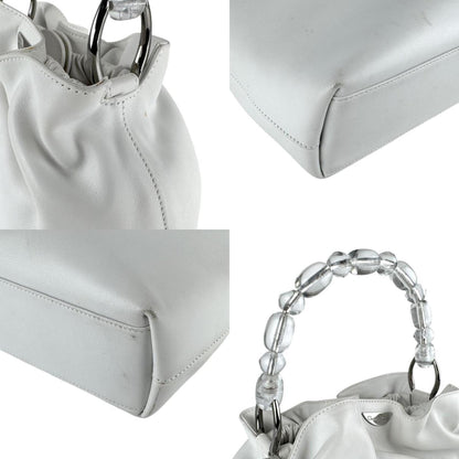 Christian Dior White Leather Handbag ()