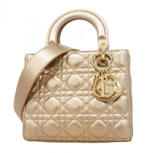 Christian Dior Pink Gold Leather Handbag ()