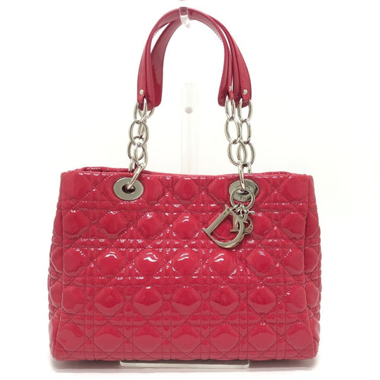 Christian Dior Pink Patent Leather Handbag Shoulder Bag Tote Bag ()