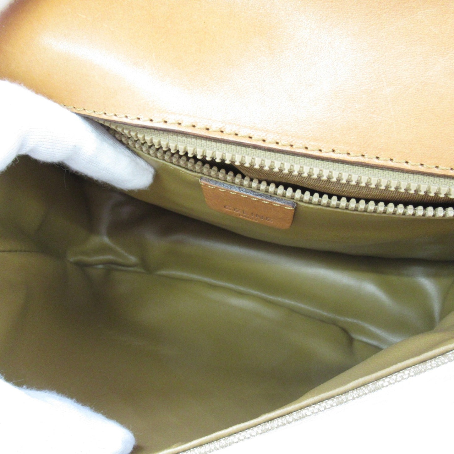Celine Shoulder Bag Beige PVC coated canvas