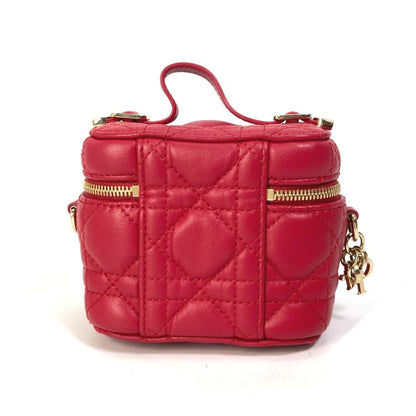 Christian Dior Lady Dior Red Color Handbag Pochette Shoulder Bag Vanity Bag ()