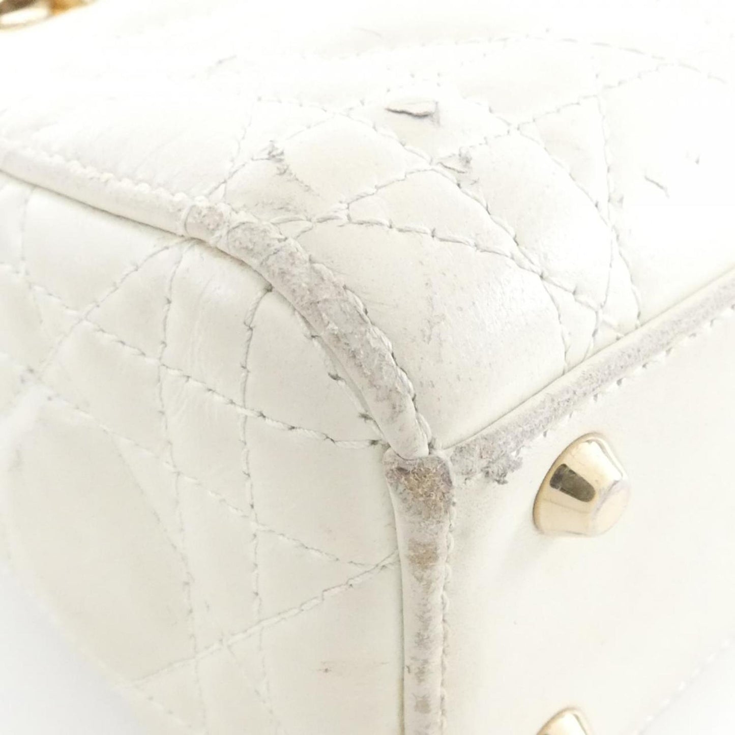 Christian Dior White Leather Handbag ()