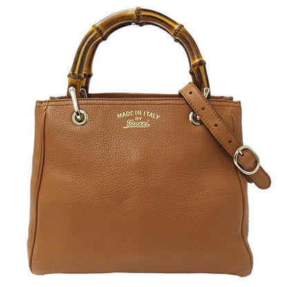 Gucci Brown Leather Handbag Shoulder Bag ()