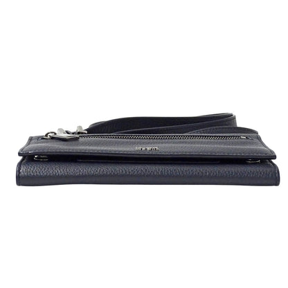 Christian Dior Navy Leather Chain/Shoulder Wallet ()