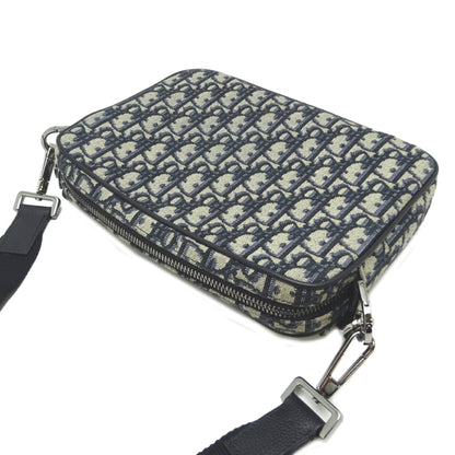 Christian Dior Navy Jacquard Pouch Shoulder Bag ()