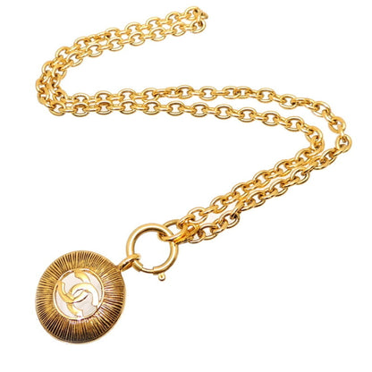 Chanel Coco Mark Pendant Ladies Necklace Gold Plating