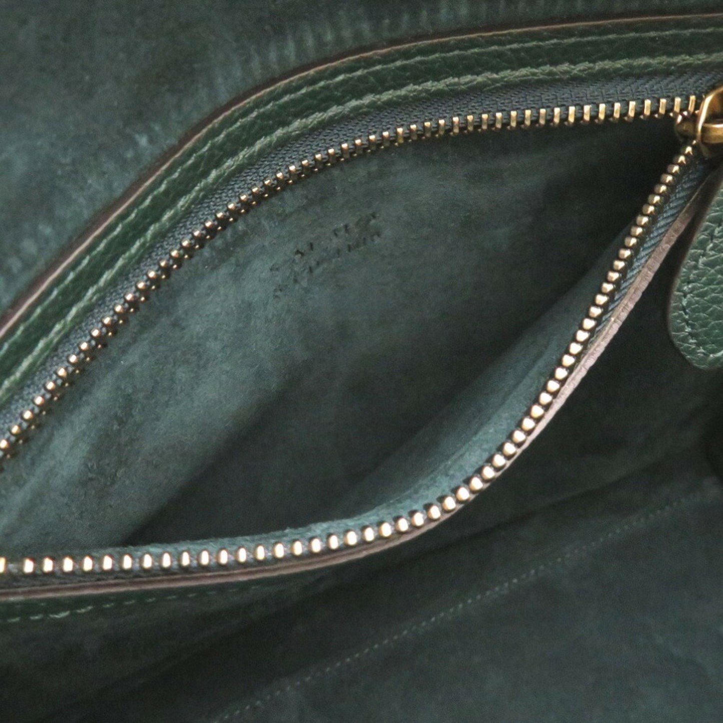Celine Luggage Microshopper Leather Green Handbag
