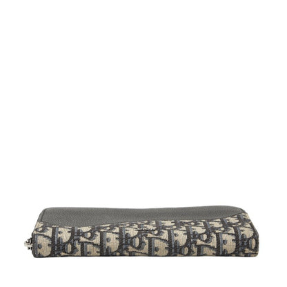 Christian Dior Navy Canvas Leather Long Wallet (Bi-Fold) ()